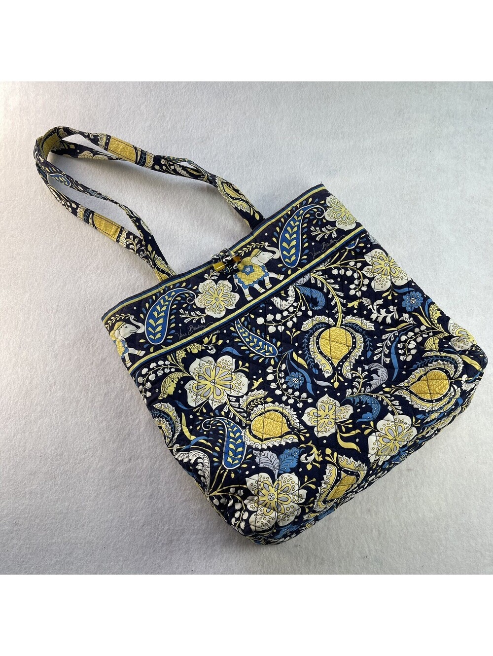 Vera Bradley Retired 2009 pattern "Ellie Blue" tote quilted shoulder bag